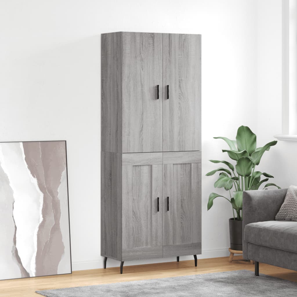 Credenza Grigio Sonoma 69,5x34x180 cm in Legno Multistrato - homemem39