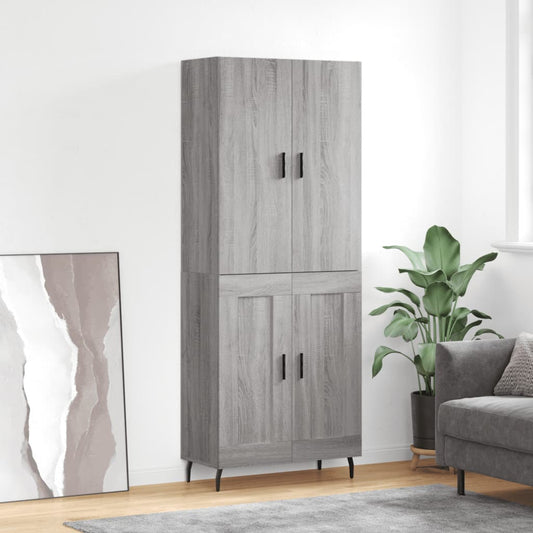 Credenza Grigio Sonoma 69,5x34x180 cm in Legno Multistrato - homemem39