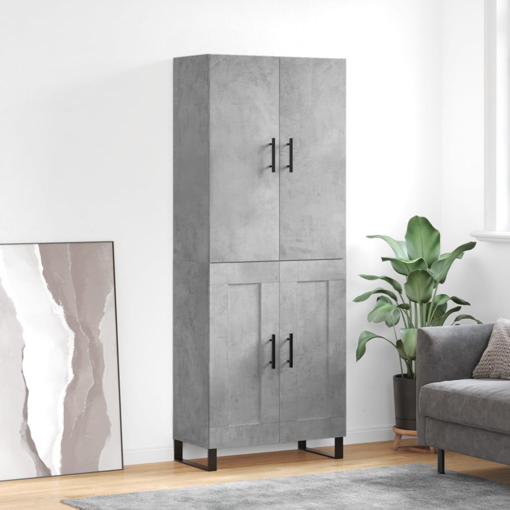 Credenza Grigio Cemento 69,5x34x180 cm in Legno Multistrato - homemem39
