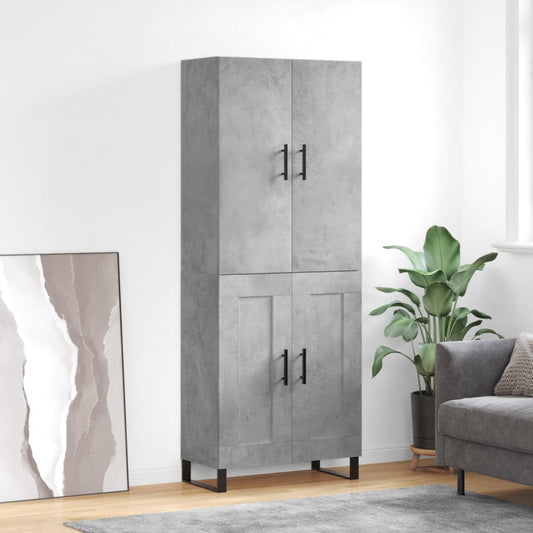 Credenza Grigio Cemento 69,5x34x180 cm in Legno Multistrato - homemem39