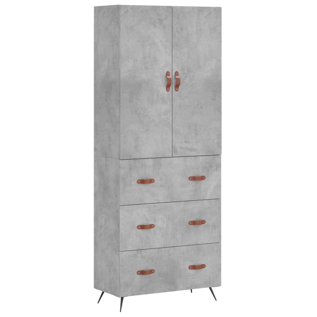 Credenza Grigio Cemento 69,5x34x180 cm in Legno Multistrato - homemem39