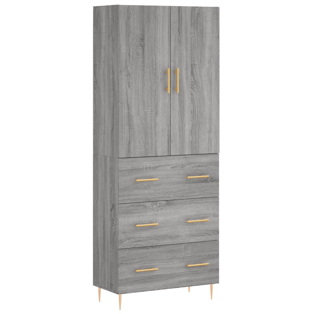 Credenza Grigio Sonoma 69,5x34x180 cm in Legno Multistrato - homemem39
