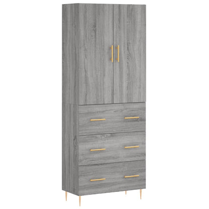 Credenza Grigio Sonoma 69,5x34x180 cm in Legno Multistrato - homemem39