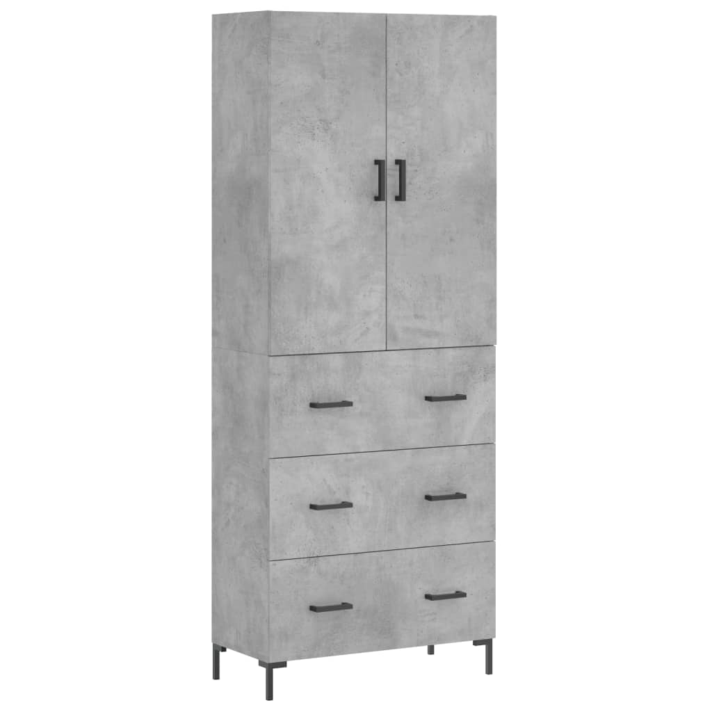 Credenza Grigio Cemento 69,5x34x180 cm in Legno Multistrato - homemem39