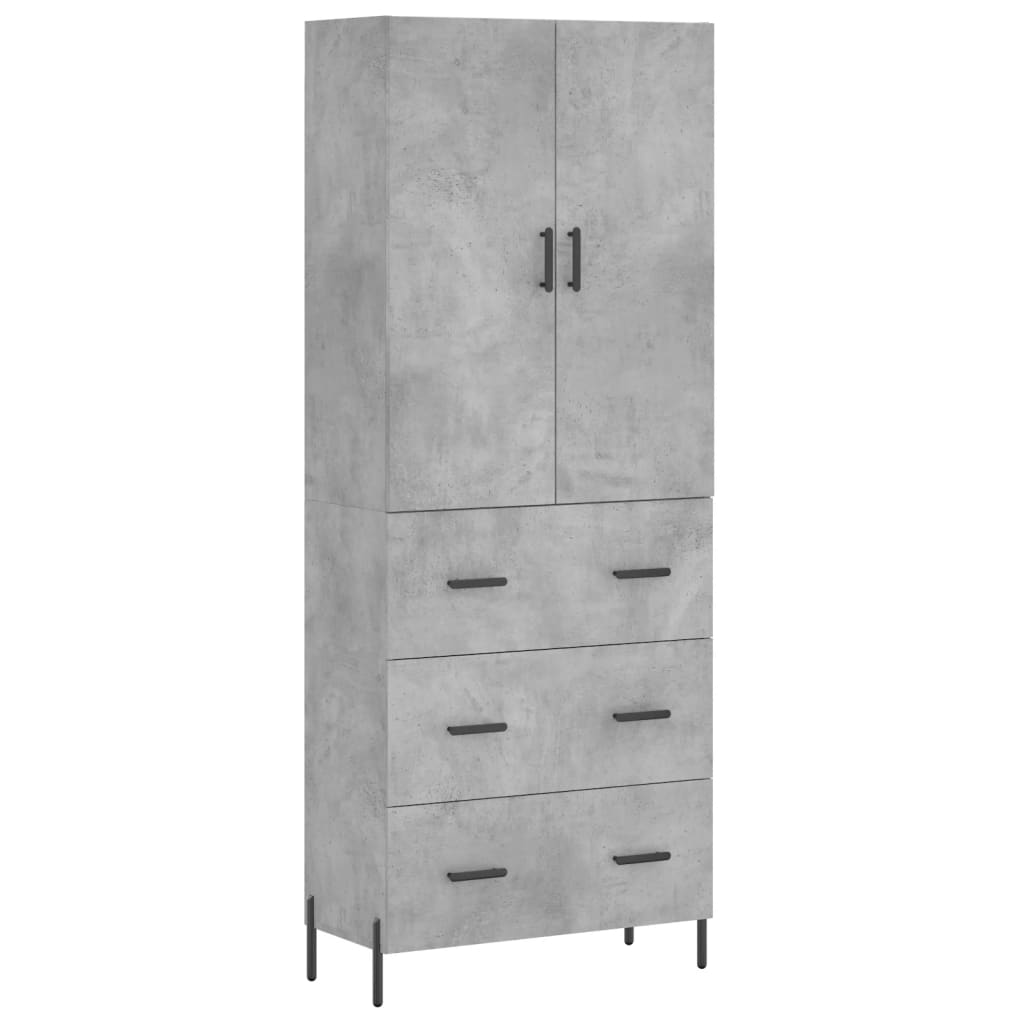 Credenza Grigio Cemento 69,5x34x180 cm in Legno Multistrato - homemem39