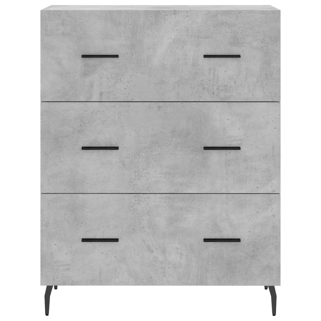 Credenza Grigio Cemento 69,5x34x180 cm in Legno Multistrato