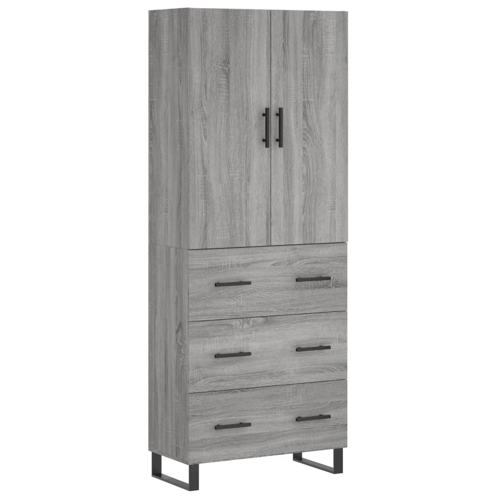 Credenza Grigio Sonoma 69,5x34x180 cm in Legno Multistrato - homemem39