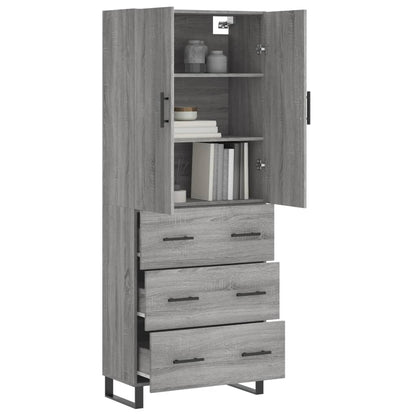 Credenza Grigio Sonoma 69,5x34x180 cm in Legno Multistrato - homemem39