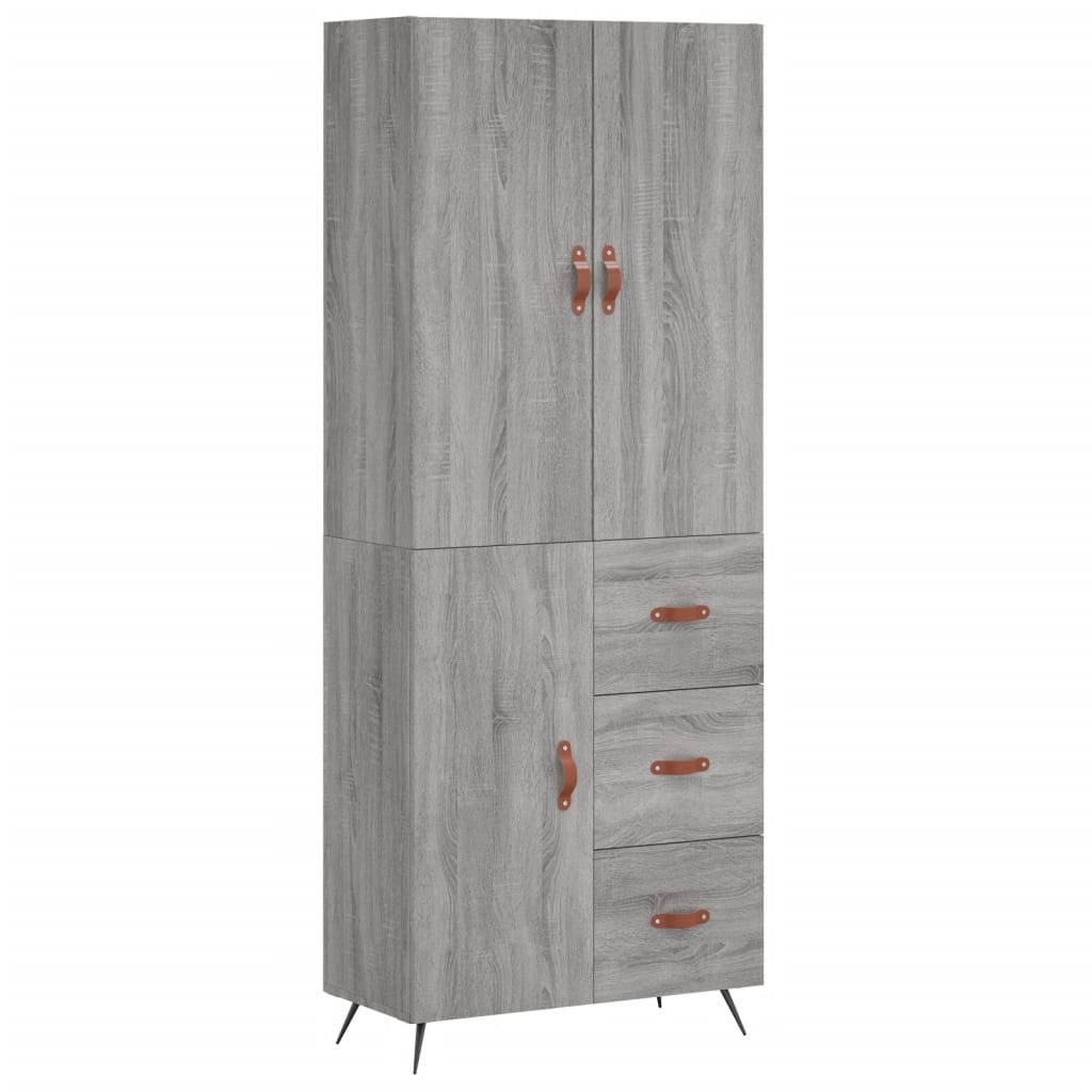 Credenza Grigio Sonoma 69,5x34x180 cm in Legno Multistrato - homemem39