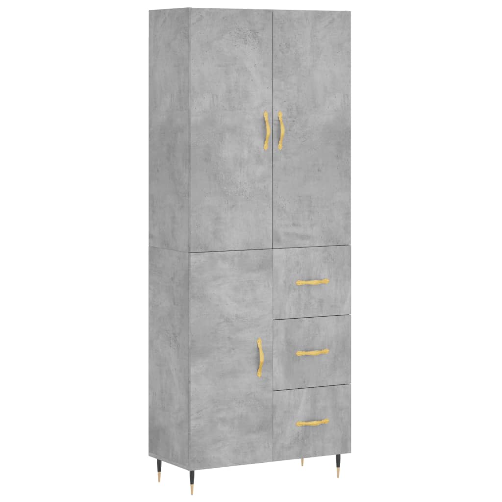 Credenza Grigio Cemento 69,5x34x180 cm in Legno Multistrato - homemem39