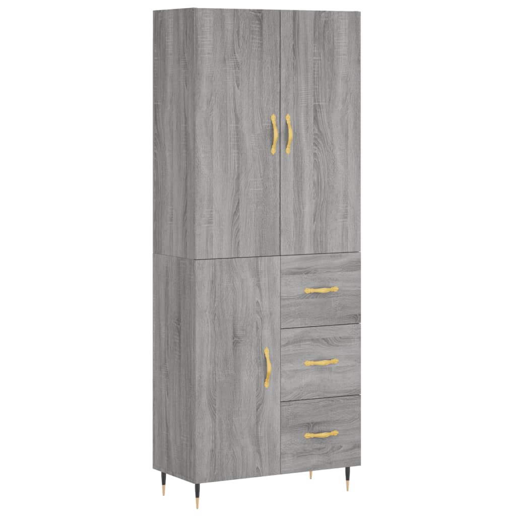 Credenza Grigio Sonoma 69,5x34x180 cm in Legno Multistrato - homemem39