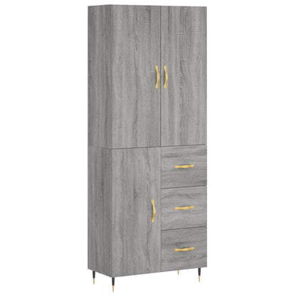 Credenza Grigio Sonoma 69,5x34x180 cm in Legno Multistrato - homemem39