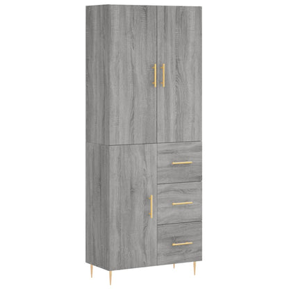 Credenza Grigio Sonoma 69,5x34x180 cm in Legno Multistrato - homemem39
