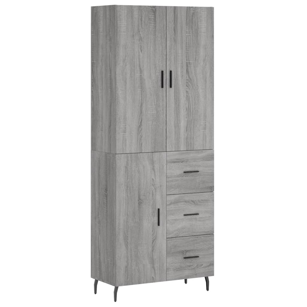 Credenza Grigio Sonoma 69,5x34x180 cm in Legno Multistrato - homemem39