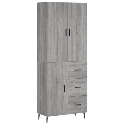 Credenza Grigio Sonoma 69,5x34x180 cm in Legno Multistrato - homemem39