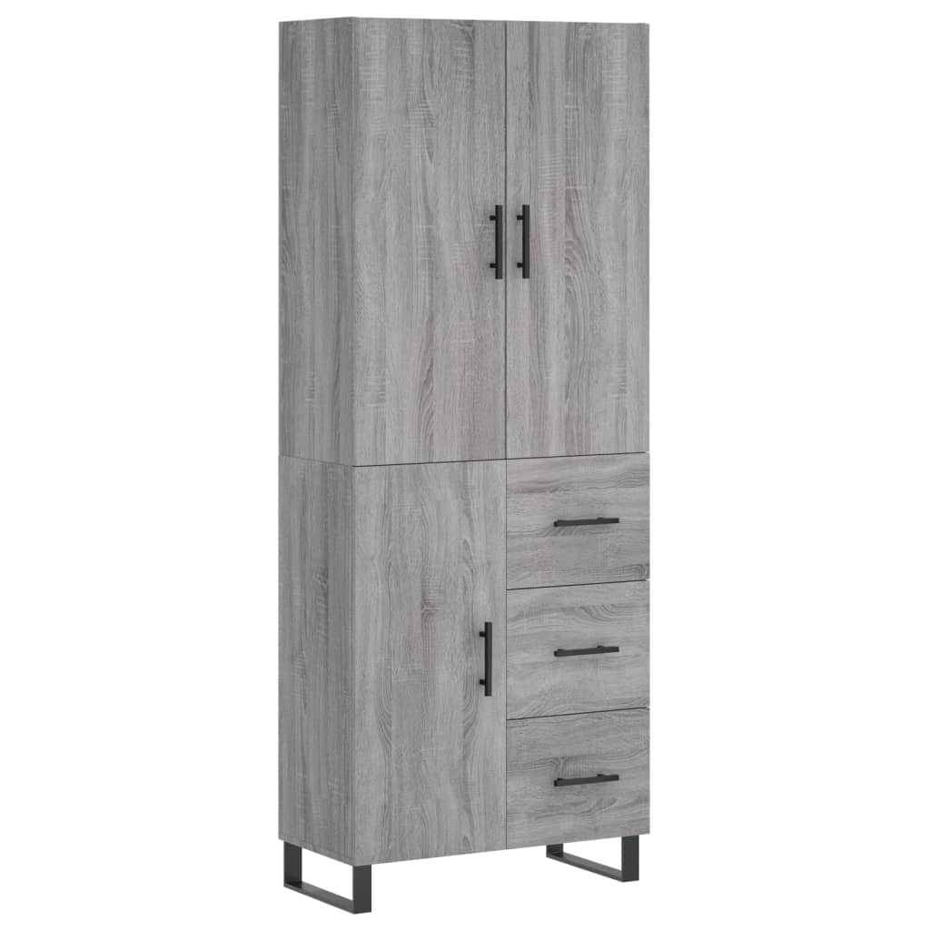 Credenza Grigio Sonoma 69,5x34x180 cm in Legno Multistrato - homemem39