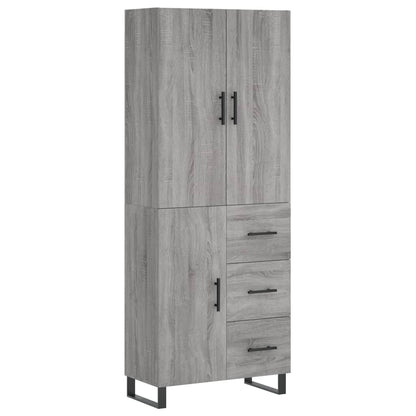 Credenza Grigio Sonoma 69,5x34x180 cm in Legno Multistrato - homemem39