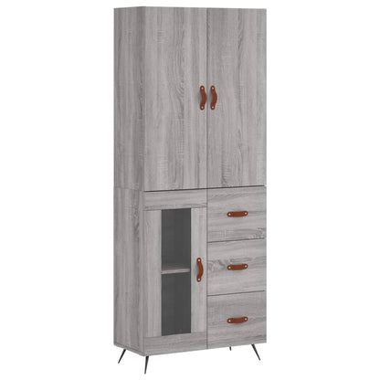 Credenza Grigio Sonoma 69,5x34x180 cm in Legno Multistrato - homemem39