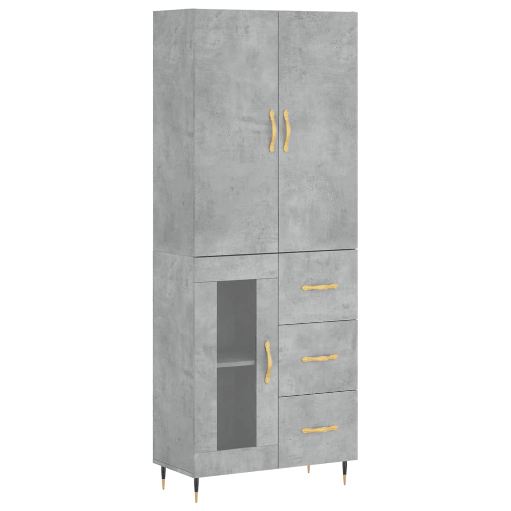 Credenza Grigio Cemento 69,5x34x180 cm in Legno Multistrato - homemem39
