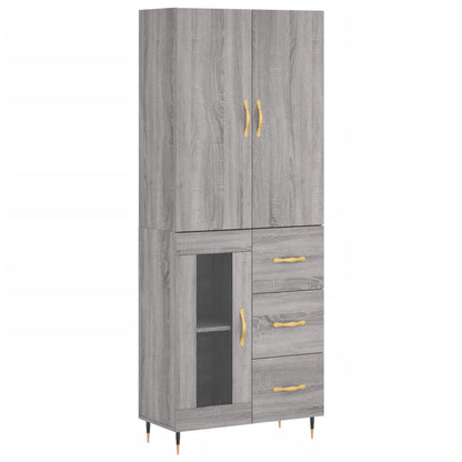 Credenza Grigio Sonoma 69,5x34x180 cm in Legno Multistrato - homemem39