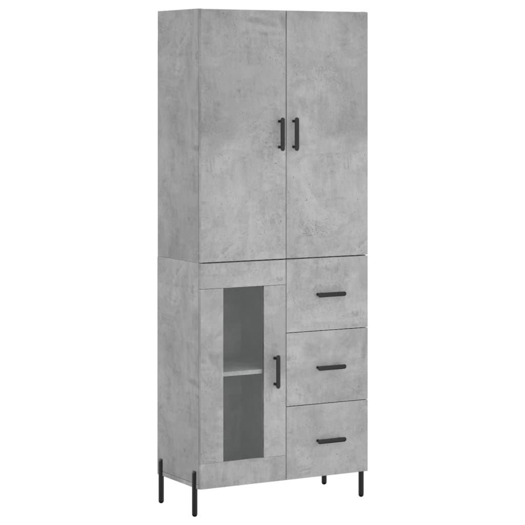 Credenza Grigio Cemento 69,5x34x180 cm in Legno Multistrato - homemem39