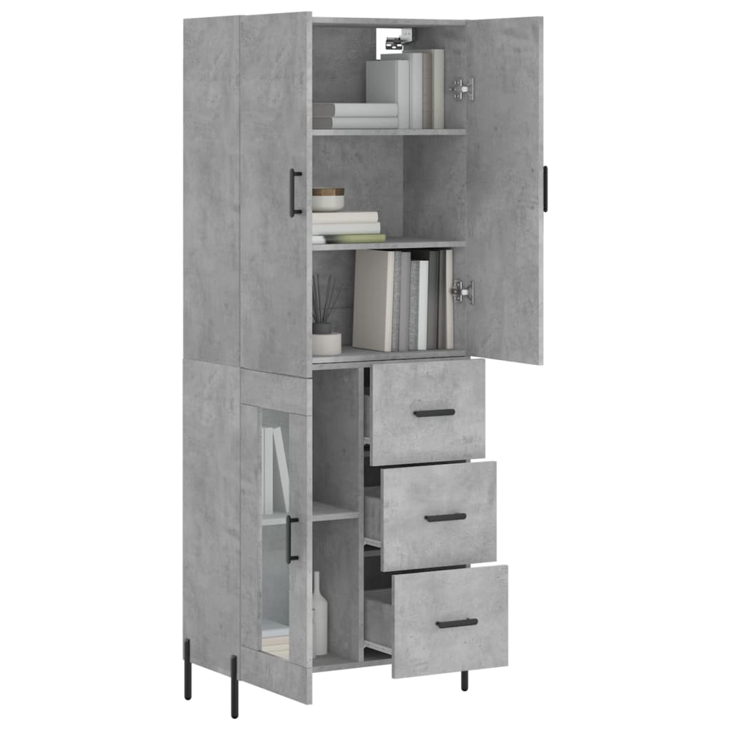 Credenza Grigio Cemento 69,5x34x180 cm in Legno Multistrato - homemem39