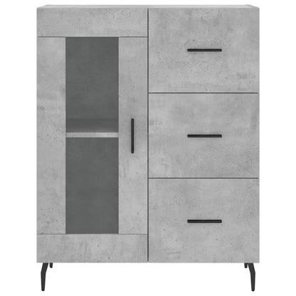 Credenza Grigio Cemento 69,5x34x180 cm in Legno Multistrato