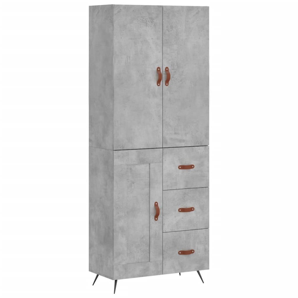 Credenza Grigio Cemento 69,5x34x180 cm in Legno Multistrato - homemem39