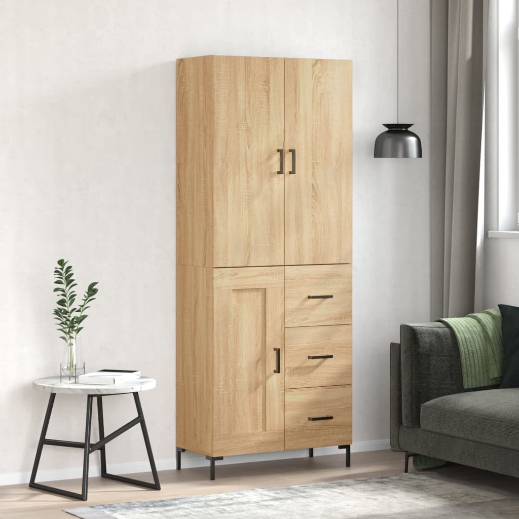 Credenza Rovere Sonoma 69,5x34x180 cm in Legno Multistrato - homemem39