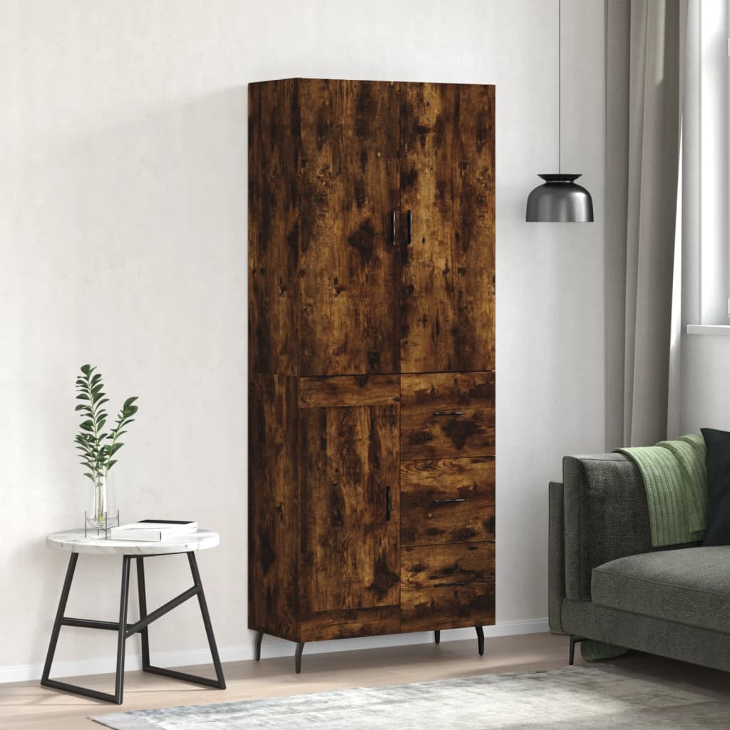 Credenza Rovere Fumo  69,5x34x180 cm in Legno Multistrato - homemem39