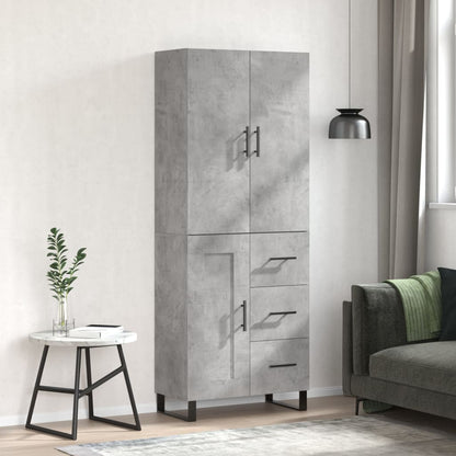 Credenza Grigio Cemento 69,5x34x180 cm in Legno Multistrato - homemem39