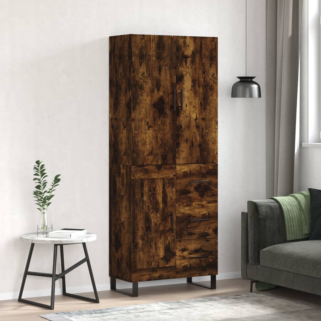 Credenza Rovere Fumo  69,5x34x180 cm in Legno Multistrato - homemem39