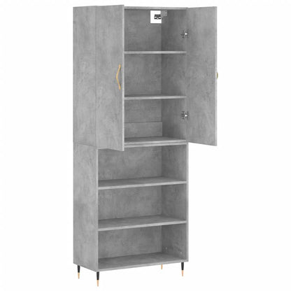 Credenza Grigio Cemento 69,5x34x180 cm in Legno Multistrato | homemem39