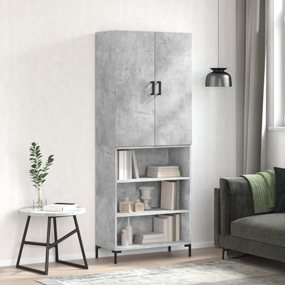 Credenza Grigio Cemento 69,5x34x180 cm in Legno Multistrato - homemem39