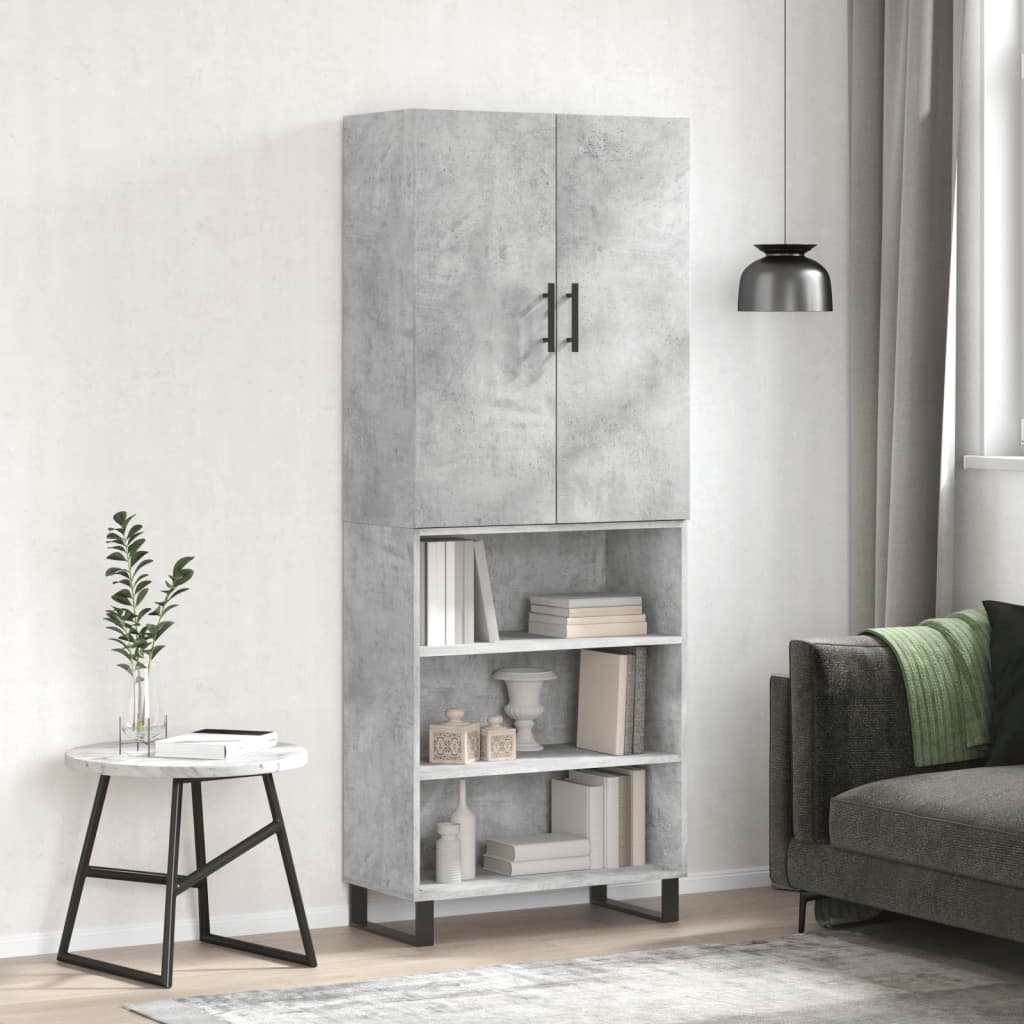 Credenza Grigio Cemento 69,5x34x180 cm in Legno Multistrato - homemem39