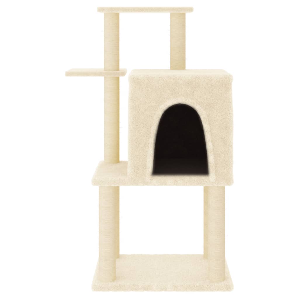 Albero per Gatti con Tiragraffi in Sisal Crema 97 cm - homemem39