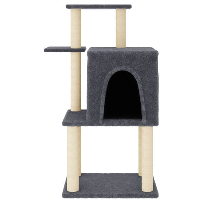 Albero per Gatti con Tiragraffi in Sisal Grigio Scuro 97 cm - homemem39