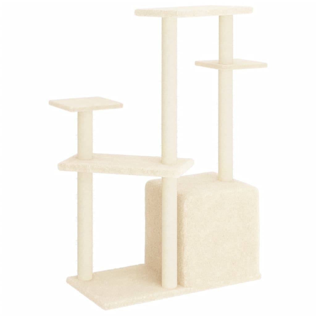 Albero per Gatti con Tiragraffi in Sisal Crema 107,5 cm - homemem39