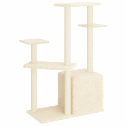 Albero per Gatti con Tiragraffi in Sisal Crema 107,5 cm - homemem39