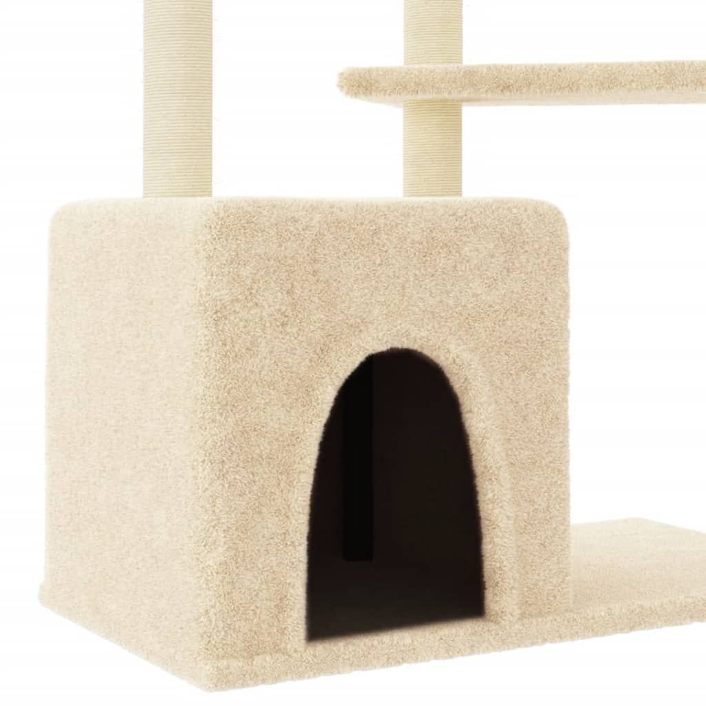 Albero per Gatti con Tiragraffi in Sisal Crema 107,5 cm - homemem39