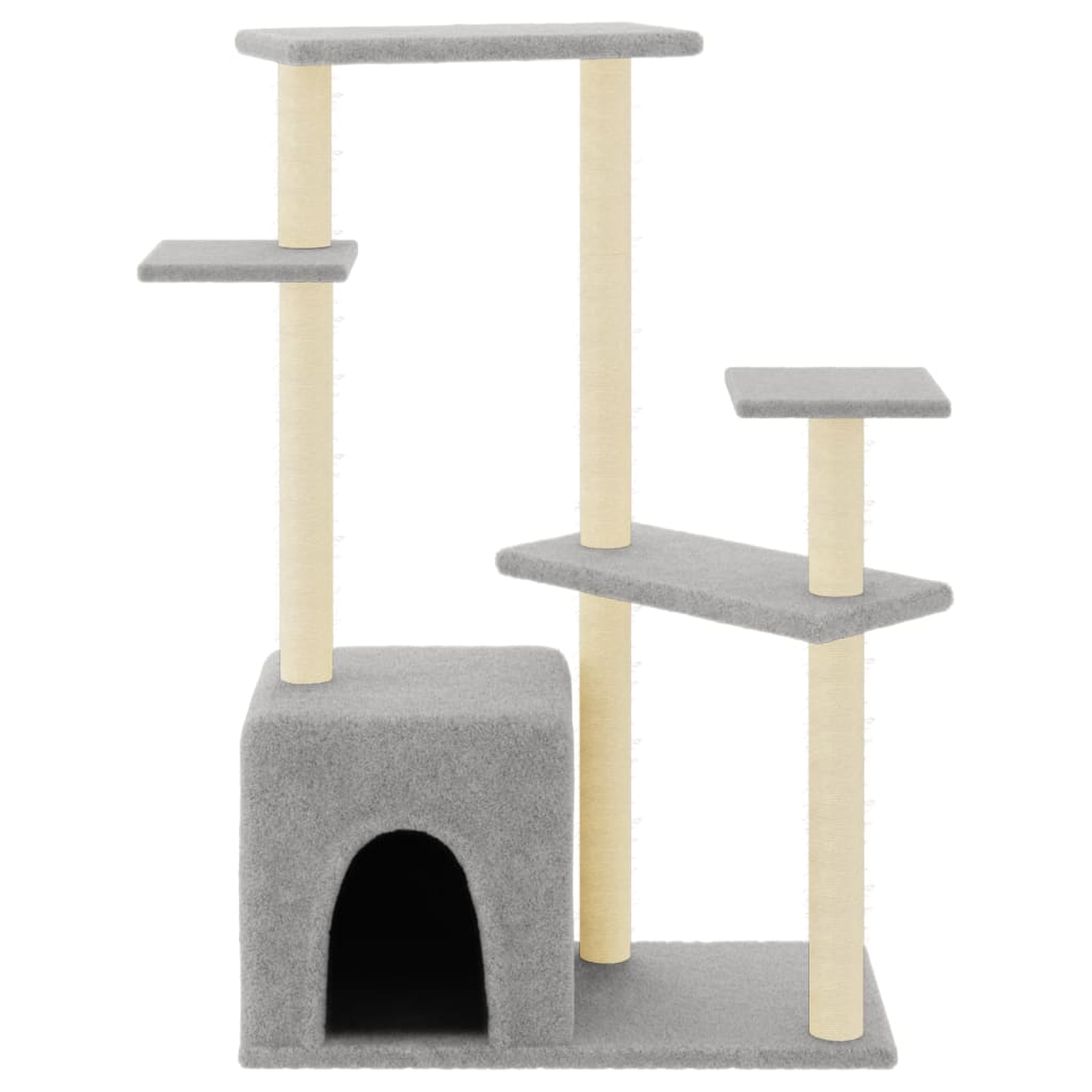 Albero per Gatti con Tiragraffi in Sisal Grigio Chiaro 107,5 cm - homemem39