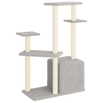 Albero per Gatti con Tiragraffi in Sisal Grigio Chiaro 107,5 cm - homemem39