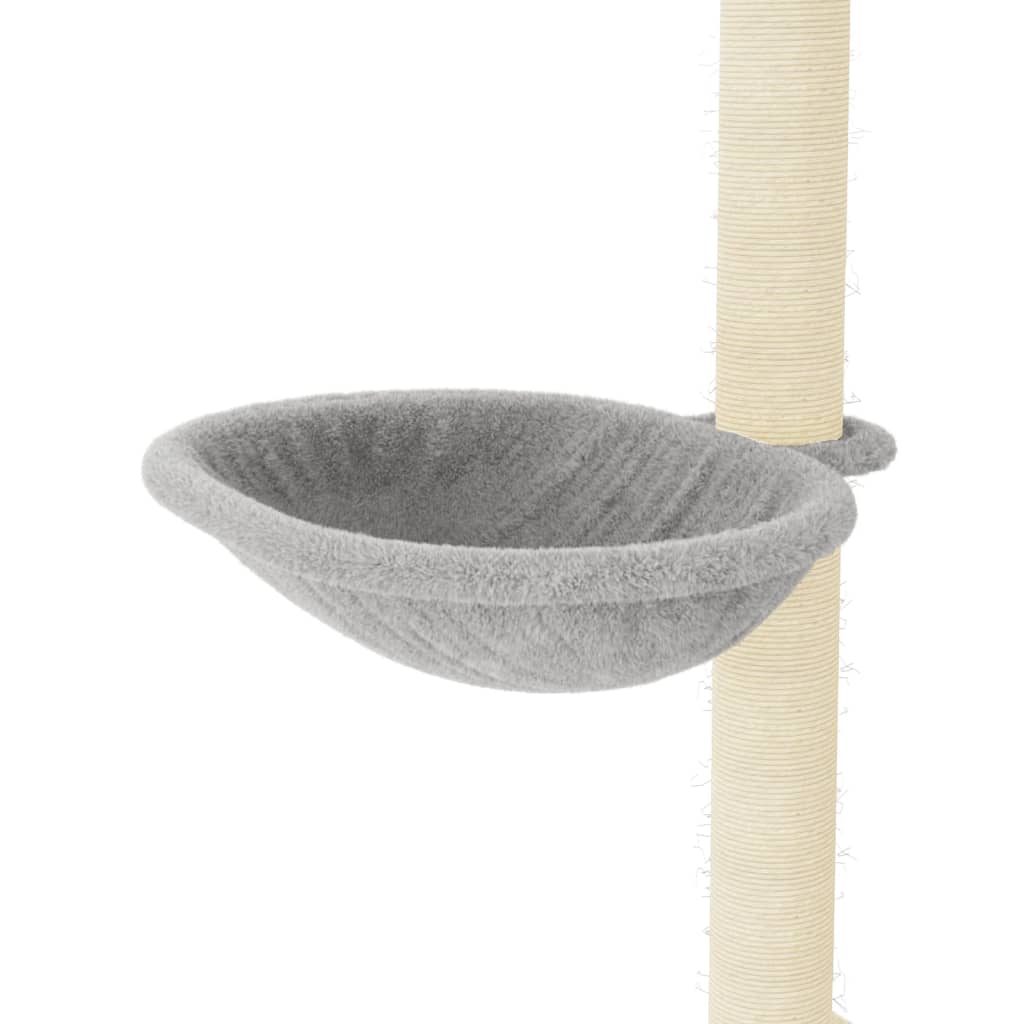 Albero per Gatti con Tiragraffi in Sisal Grigio Chiaro 95 cm - homemem39