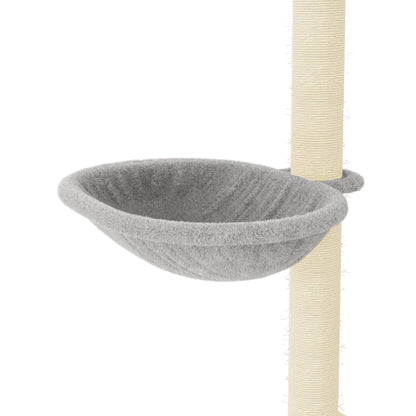 Albero per Gatti con Tiragraffi in Sisal Grigio Chiaro 95 cm - homemem39