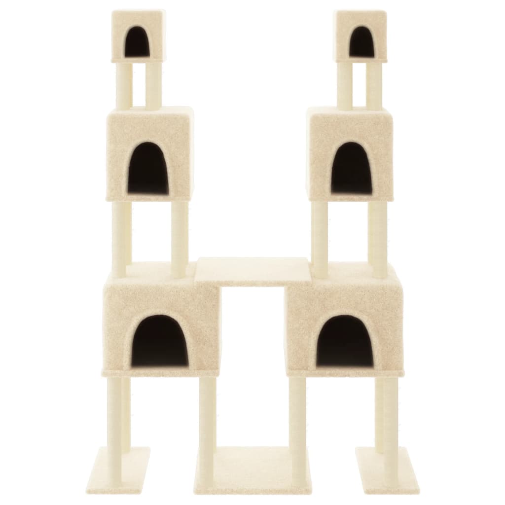 Albero per Gatti con Tiragraffi in Sisal Crema 199 cm - homemem39
