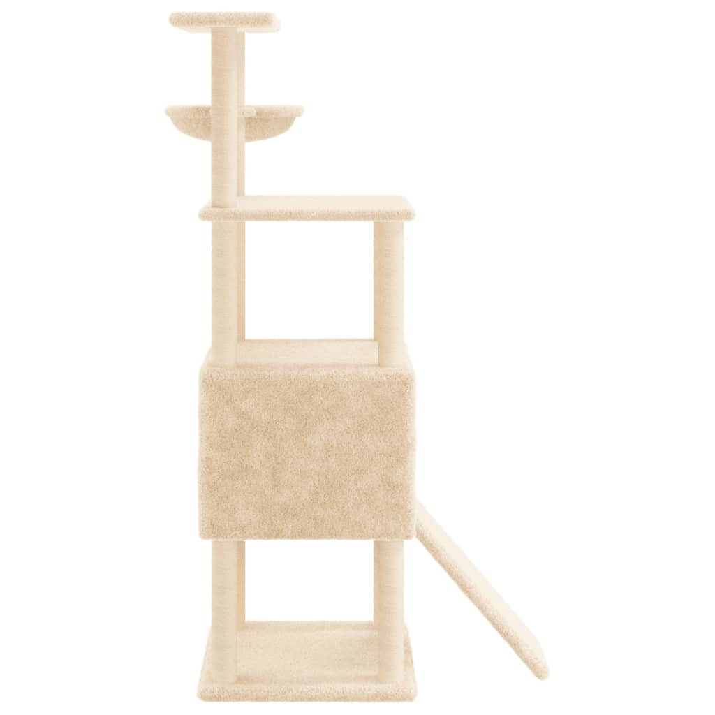 Albero per Gatti con Tiragraffi in Sisal Crema 153 cm - homemem39