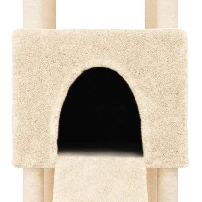 Albero per Gatti con Tiragraffi in Sisal Crema 153 cm - homemem39