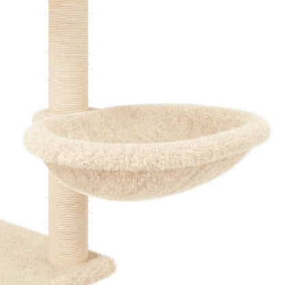 Albero per Gatti con Tiragraffi in Sisal Crema 153 cm - homemem39