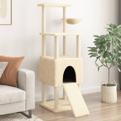 Albero per Gatti con Tiragraffi in Sisal Crema 153 cm - homemem39