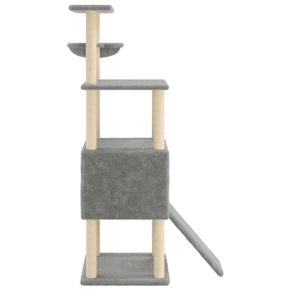 Albero per Gatti con Tiragraffi in Sisal Grigio Chiaro 153 cm - homemem39
